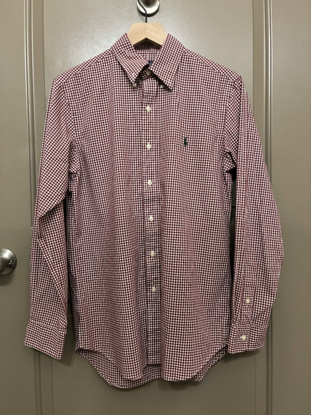 Polo Ralph Lauren Men's Gingham Check Button Down Shirt Red White